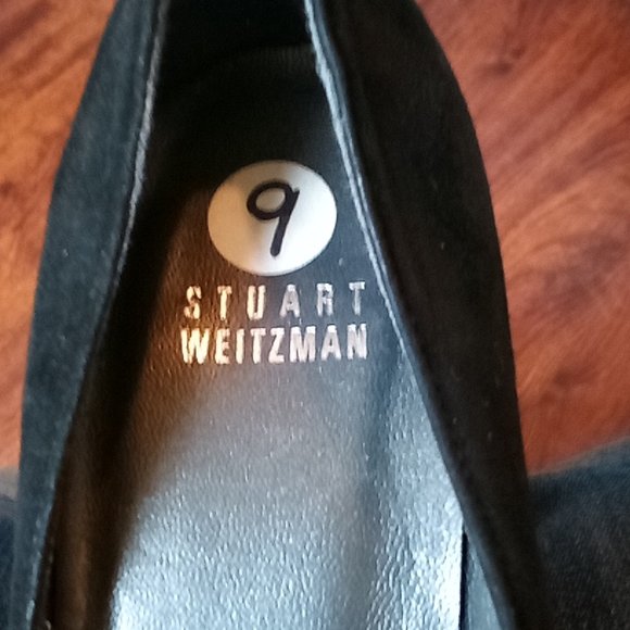 🎄Stuart Weitzman black suede and candy apple red Patten leather heels🎄 - Picture 5 of 6